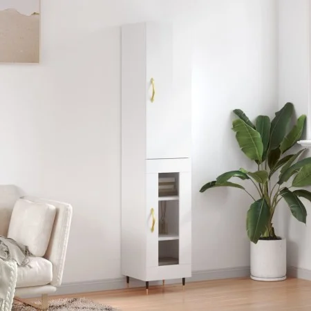 High glossy white plywood sideboard 34.5x34x180 cm by vidaXL, Sideboards - Ref: Foro24-3199027, Price: 103,31 €, Discount: %