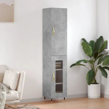 Aparador de madera contrachapada gris hormigón 34,5x34x180 cm de vidaXL, Aparadores - Ref: Foro24-3199029, Precio: 94,38 €, D...