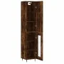 Aparador de madera contrachapada roble ahumado 34,5x34x180 cm de vidaXL, Aparadores - Ref: Foro24-3199030, Precio: 94,38 €, D...