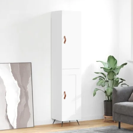 Hohes weißes Sperrholz-Sideboard 34,5 x 34 x 180 cm von vidaXL, Sideboards - Ref: Foro24-3199081, Preis: 97,15 €, Rabatt: %
