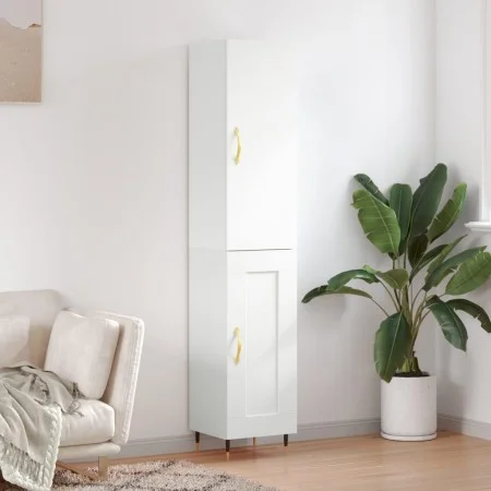 Aparador alto madera contrachapada blanco 34,5x34x180 cm de vidaXL, Aparadores - Ref: Foro24-3199089, Precio: 96,97 €, Descue...