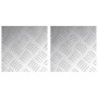 Placas en Cuadrícula 2 pcs Plateado 20 x 20 cm Aluminio