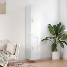Tall white glossy plywood sideboard 34.5x34x180 cm by vidaXL, Sideboards - Ref: Foro24-3199091, Price: 103,79 €, Discount: %