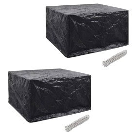 Fundas muebles de jardín 2 uds 6 pers 8 ojales ratán 172x113cm