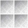 Placas en Cuadrícula 4 pcs Plateado 20 x 20 cm Aluminio