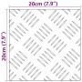 Placas en Cuadrícula 4 pcs Plateado 20 x 20 cm Aluminio