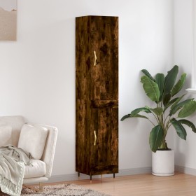 Aparador de madera contrachapada roble ahumado 34,5x34x180 cm von vidaXL, Sideboards - Ref: Foro24-3199094, Preis: 96,96 €, R...