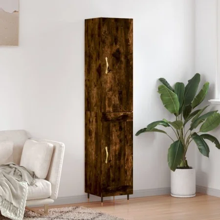 Aparador de madera contrachapada roble ahumado 34,5x34x180 cm de vidaXL, Aparadores - Ref: Foro24-3199094, Precio: 95,75 €, D...