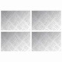 Placas en Cuadrícula 4 pcs Plateado 30 x 20 cm Aluminio