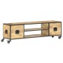 Mueble de TV de madera maciza de mango 130x30x39 cm de vidaXL, Muebles TV - Ref: Foro24-286377, Precio: 225,64 €, Descuento: %