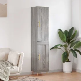 Aparador alto madera contrachapada gris Sonoma 34,5x34x180 cm de vidaXL, Aparadores - Ref: Foro24-3199103, Precio: 102,15 €, ...