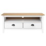 Mueble de TV Hill madera maciza de pino blanco 110x40x47 cm