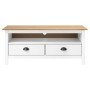 Mueble de TV Hill madera maciza de pino blanco 110x40x47 cm en Muebles TV | Comprar online en Foro24