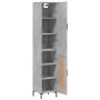 Aparador de madera contrachapada gris hormigón 34,5x34x180 cm de vidaXL, Aparadores - Ref: Foro24-3199109, Precio: 97,77 €, D...