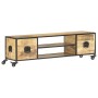 Massives Mangoholz-TV-Möbel 130x30x39 cm von vidaXL, TV-Möbel - Ref: Foro24-286377, Preis: 224,62 €, Rabatt: %