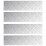 Placas en Cuadrícula 4 pcs Plateado 80 x 20 cm Aluminio