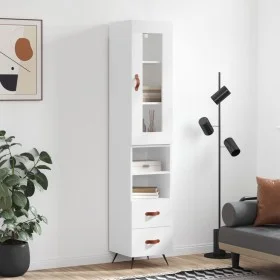 Aparador alto madera contrachapada blanco 34,5x34x180 cm de vidaXL, Aparadores - Ref: Foro24-3199273, Precio: 108,26 €, Descu...