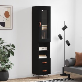 Aparador de madera contrachapada negro 34,5x34x180 cm de vidaXL, Aparadores - Ref: Foro24-3199274, Precio: 108,94 €, Descuent...