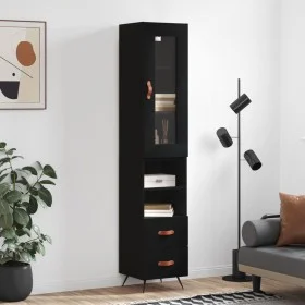Aparador de madera contrachapada negro 34,5x34x180 cm de vidaXL, Aparadores - Ref: Foro24-3199274, Precio: 107,36 €, Descuent...