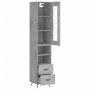 Aparador de madera contrachapada gris hormigón 34,5x34x180 cm de vidaXL, Aparadores - Ref: Foro24-3199277, Precio: 107,10 €