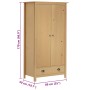Armario de 2 puertas Hill madera maciza pino 89x50x170cm