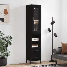 Aparador de madera contrachapada negro 34,5x34x180 cm de vidaXL, Aparadores - Ref: Foro24-3199306, Precio: 117,70 €, Descuent...