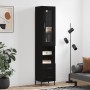 Aparador de madera contrachapada negro 34,5x34x180 cm de vidaXL, Aparadores - Ref: Foro24-3199306, Precio: 117,61 €