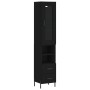 Aparador de madera contrachapada negro 34,5x34x180 cm de vidaXL, Aparadores - Ref: Foro24-3199306, Precio: 117,61 €