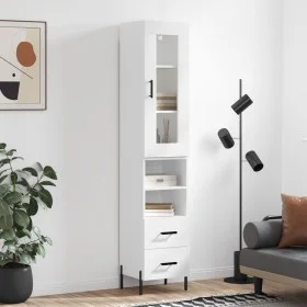 Hoher Schrank aus weißem Sperrholz 34,5x34x180 cm. von vidaXL, Sideboards - Ref: Foro24-3199305, Preis: 116,79 €, Rabatt: %