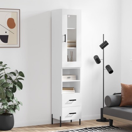 Hoher Schrank aus weißem Sperrholz 34,5x34x180 cm. von vidaXL, Sideboards - Ref: Foro24-3199305, Preis: 118,12 €, Rabatt: %