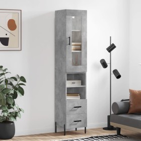 Concrete gray plywood sideboard 34.5x34x180 cm by vidaXL, Sideboards - Ref: Foro24-3199309, Price: 117,68 €, Discount: %