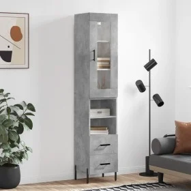 Concrete gray plywood sideboard 34.5x34x180 cm by vidaXL, Sideboards - Ref: Foro24-3199309, Price: 116,26 €, Discount: %