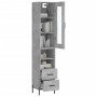 Aparador de madera contrachapada gris hormigón 34,5x34x180 cm de vidaXL, Aparadores - Ref: Foro24-3199309, Precio: 117,68 €, ...