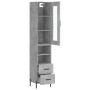 Aparador de madera contrachapada gris hormigón 34,5x34x180 cm de vidaXL, Aparadores - Ref: Foro24-3199309, Precio: 117,68 €, ...