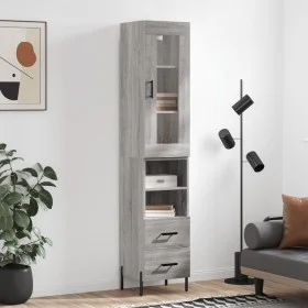 Hohes Sonoma-Sideboard aus grauem Sperrholz, 34,5 x 34 x 180 cm von vidaXL, Sideboards - Ref: Foro24-3199311, Preis: 119,52 €...