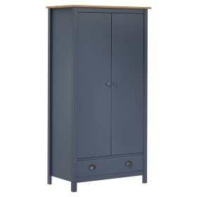 Armario de 2 puertas Hill madera maciza pino gris 89x50x170cm Armario de 2 puertas Hill madera maciza pino gris 89x50x170cm
