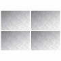 Placas en Cuadrícula 4 pcs Plateado 60 x 40 cm Aluminio