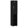 Aparador de madera contrachapada negro 34,5x34x180 cm de vidaXL, Aparadores - Ref: Foro24-3199346, Precio: 90,90 €, Descuento: %