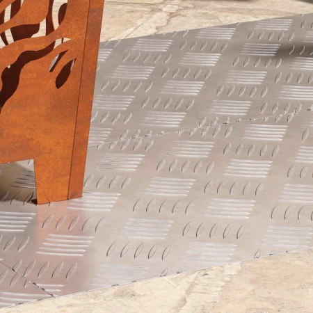 Placas en Cuadrícula 4 pcs Plateado 90 x 40 cm Aluminio