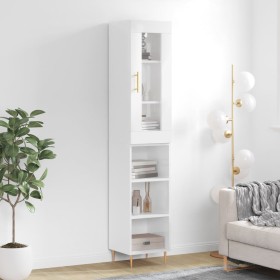 Hohes Sideboard Sperrholz glänzend weiß 34,5x34x180 cm von vidaXL, Sideboards - Ref: Foro24-3199355, Preis: 96,09 €, Rabatt: %