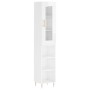 Tall white glossy plywood sideboard 34.5x34x180 cm by vidaXL, Sideboards - Ref: Foro24-3199355, Price: 96,09 €, Discount: %