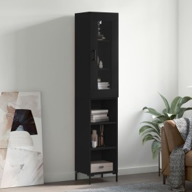 Sideboard aus schwarzem Sperrholz 34,5x34x180 cm von vidaXL, Sideboards - Ref: Foro24-3199362, Preis: 94,67 €, Rabatt: %
