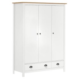 Armario de 3 puertas Hill Range madera pino blanco 127x50x170cm