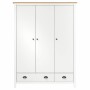 Armario de 3 puertas Hill Range madera pino blanco 127x50x170cm