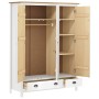 Armario de 3 puertas Hill Range madera pino blanco 127x50x170cm