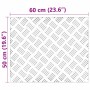 Placas en Cuadrícula 2 pcs Plateado 60 x 50 cm Aluminio