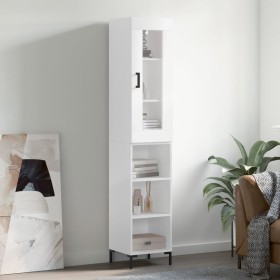 Aparador alto madera contrachapada blanco 34,5x34x180 cm de vidaXL, Aparadores - Ref: Foro24-3199361, Precio: 99,10 €, Descue...