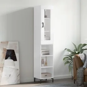 Aparador alto madera contrachapada blanco 34,5x34x180 cm de vidaXL, Aparadores - Ref: Foro24-3199361, Precio: 97,99 €, Descue...