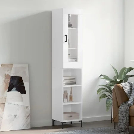 Aparador alto madera contrachapada blanco 34,5x34x180 cm de vidaXL, Aparadores - Ref: Foro24-3199361, Precio: 97,99 €, Descue...