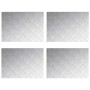 Placas en Cuadrícula 4 pcs Plateado 70 x 50 cm Aluminio
